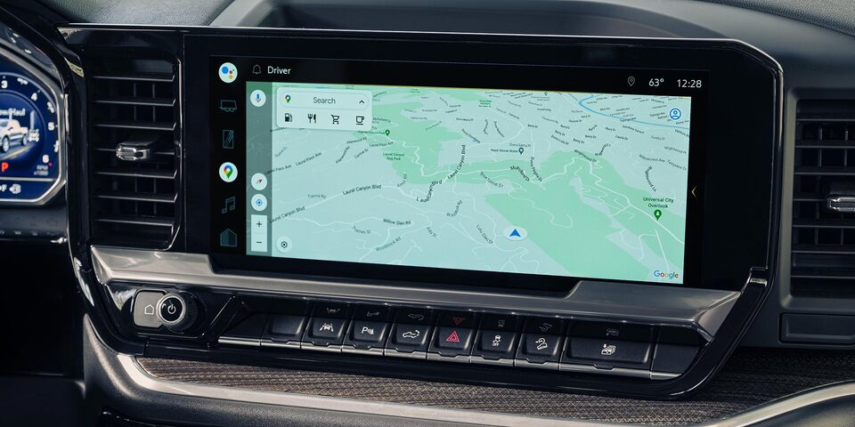 Pantalla tactil de la nueva camioneta Chevrolet Silverado
