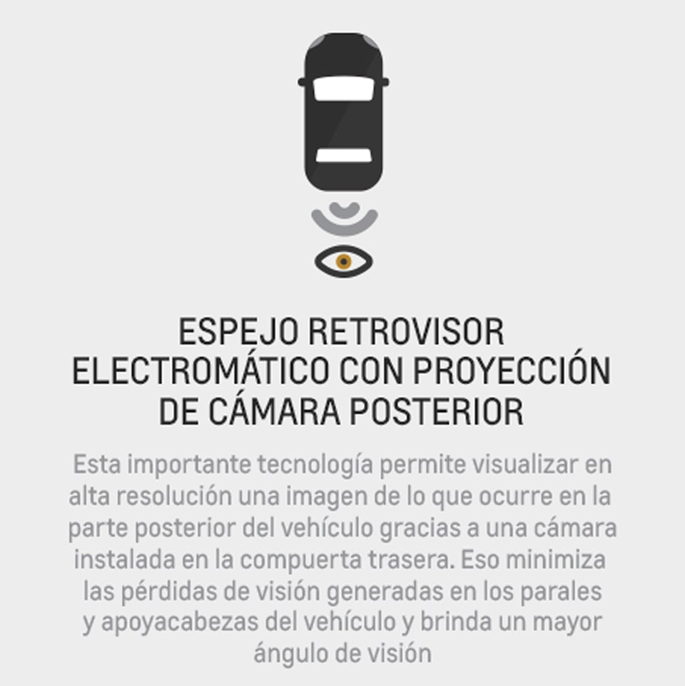 La SUV Chevrolet Blazer RS cuenta con espejo retrovisor eléctrico con proyección de cámara posterior