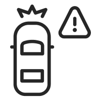 Ícono de alerta de colisión.