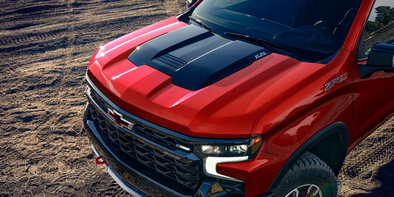 Vista superior del frente de la Chevrolet Silverado ZR2.