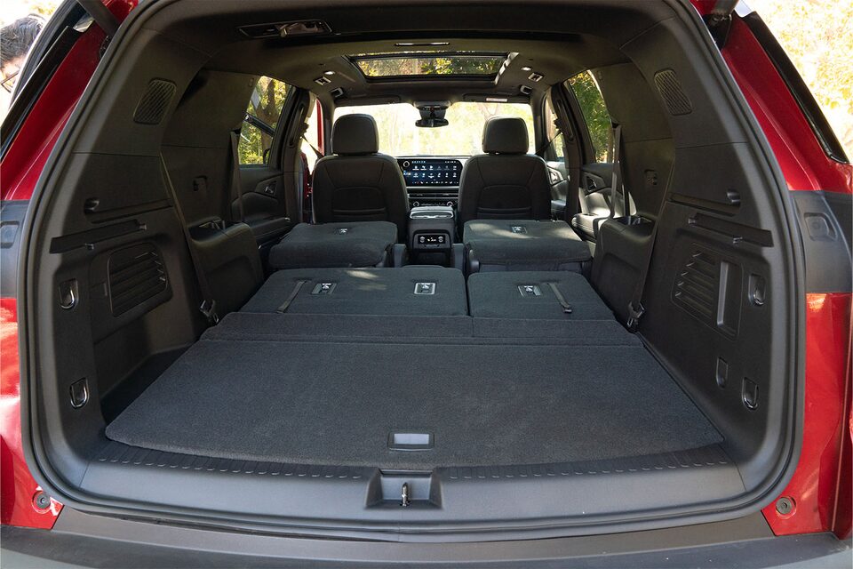 Chevrolet Traverse - Vista de la capacidad de carga con los asientos plegados