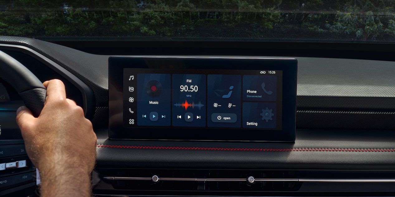 Pantalla Central de 10,5 pulgadas con sistema Android y CarPlay de la Chevrolet Groove.