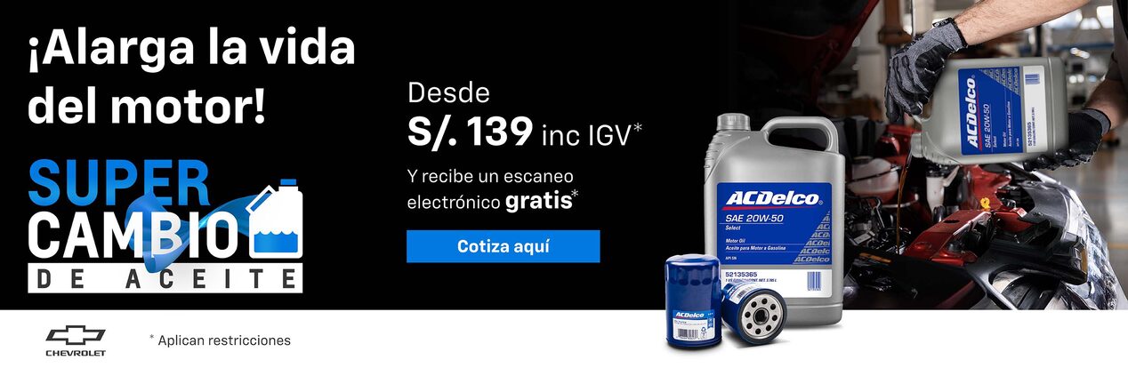 Chevrolet Perú - Cambio de aceite